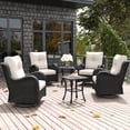 thumbnail image 1 of LayinSun 6 Pieces Outdoor Patio Furniture Set, Rattan Wicker Swivel Rocker Chairs Sets with Swivel Glider Chairs and Coffee Table, 1 of 8