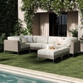 thumbnail image 1 of LayinSun 7-Piece Wicker Rattan Patio Furniture Set, Deep Seating Outdoor Modular Sectional Sofa Conversation Set with Thick Cushions for Lawn, Garden, 1 of 8