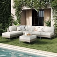 thumbnail image 1 of LayinSun 7-Piece Wicker Rattan Patio Furniture Set, Deep Seating Outdoor Modular Sectional Sofa Conversation Set with Thick Cushions for Lawn, Garden, 1 of 8
