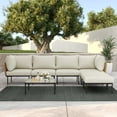 thumbnail image 1 of LayinSun 7 Pieces Aluminum Patio Furniture Set, Modern Modular Sectional Sofa with Coffee Table and Upgrade Thickness Cushion, 1 of 8