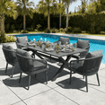 thumbnail image 1 of LayinSun 7 Pieces Outdoor Patio Dining Set, Aluminium Rectangular Dining Table and Wicker Rattan Chairs Set for Outside Backyard, Poolside, 1 of 7