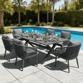 thumbnail image 1 of LayinSun 7 Pieces Outdoor Patio Dining Set, Aluminium Rectangular Dining Table and Wicker Rattan Chairs Set for Outside Backyard, Poolside, 1 of 7