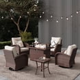 thumbnail image 1 of LayinSun 7 Pieces Outdoor Patio Furniture Set with Fire Pit Table, Rattan Wicker Sectional Swivel Rocker Chairs Sets, 1 of 10