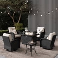 thumbnail image 1 of LayinSun 7 Pieces Outdoor Patio Furniture Set with Fire Pit Table, Rattan Wicker Sectional Swivel Rocker Chairs Sets, 1 of 10