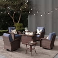 thumbnail image 1 of LayinSun 7 Pieces Outdoor Patio Furniture Set with Fire Pit Table, Rattan Wicker Sectional Swivel Rocker Chairs Sets, 1 of 10