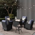 thumbnail image 1 of LayinSun 7 Pieces Outdoor Patio Furniture Set with Fire Pit Table, Rattan Wicker Sectional Swivel Rocker Chairs Sets, 1 of 10