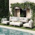 thumbnail image 1 of LayinSun 8-Piece Wicker Rattan Patio Furniture Set, Deep Seating Outdoor Modular Sectional Sofa Conversation Set with Thick Cushions for Lawn, Garden, 1 of 8