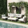 thumbnail image 1 of LayinSun 8-Piece Wicker Rattan Patio Furniture Set, Deep Seating Outdoor Modular Sectional Sofa Conversation Set with Thick Cushions for Lawn, Garden, 1 of 10