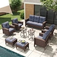 thumbnail image 1 of LayinSun 9 Piece Wicker Patio Furniture Set, Classis Outdoor Conversation 360 Degree Swivel Chairs Set with Coffee Table, 1 of 7