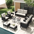 thumbnail image 1 of LayinSun 9 Piece Wicker Patio Furniture Set, Classis Outdoor Conversation 360 Degree Swivel Chairs Set with Coffee Table, 1 of 7