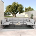 thumbnail image 1 of LayinSun 9 Pieces Aluminum Patio Furniture Set, Modern Modular Sectional Sofa with Coffee Table and Upgrade Thickness Cushion, 1 of 8