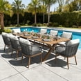 thumbnail image 1 of LayinSun 9 Pieces Outdoor Patio Dining Set, Aluminium Rectangular Dining Table and Wicker Rattan Chairs Set for Outside Backyard, Poolside, 1 of 7