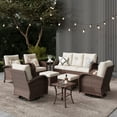 thumbnail image 1 of LayinSun 9 Pieces Outdoor Patio Furniture Set, Rattan Wicker Sectional Swivel Rocker Chairs Sets, 1 of 10