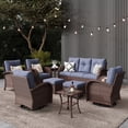 thumbnail image 1 of LayinSun 9 Pieces Outdoor Patio Furniture Set, Rattan Wicker Sectional Swivel Rocker Chairs Sets, 1 of 10