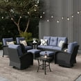 thumbnail image 1 of LayinSun 9 Pieces Outdoor Patio Furniture Set, Rattan Wicker Sectional Swivel Rocker Chairs Sets, 1 of 10