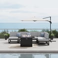 thumbnail image 1 of LayinSun Large Aluminum Patio Furniture Set with Fire Pit Table, 6 Pieces Modern Outdoor Conversation Set Sectional Metal Sofa Set with Olefin Cushion, 1 of 10