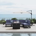 thumbnail image 1 of LayinSun Large Aluminum Patio Furniture Set with Fire Pit Table, 6 Pieces Modern Outdoor Conversation Set Sectional Metal Sofa Set with Olefin Cushion, 1 of 10
