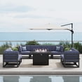 thumbnail image 1 of LayinSun Large Aluminum Patio Furniture Set with Fire Pit Table, 9 Pieces Modern Outdoor Conversation Set Sectional Metal Sofa Set with Olefin Cushion, 1 of 10
