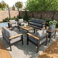 thumbnail image 1 of LayinSun Outdoor Aluminum Furniture Set with Coffee Table, Modern Patio Conversation Sets for Porch, Backyard, 1 of 9