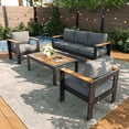 thumbnail image 1 of LayinSun Outdoor Aluminum Furniture Set with Coffee Table, Modern Patio Conversation Sets for Porch, Backyard, 1 of 9
