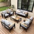 thumbnail image 1 of LayinSun Outdoor Aluminum Furniture Set with Coffee Table, Modern Patio Conversation Sets for Porch, Backyard, 1 of 9