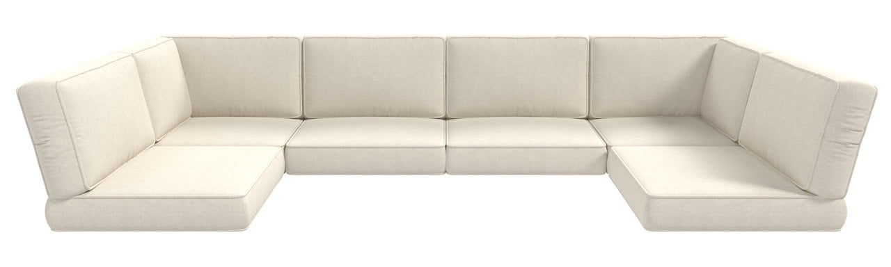 LayinSun Outdoor Furniture Replacement Cushions for 6 Seat Patio Rattan Wicker Sectional Conversation Sofa Set, 14-Piece Cushions Set