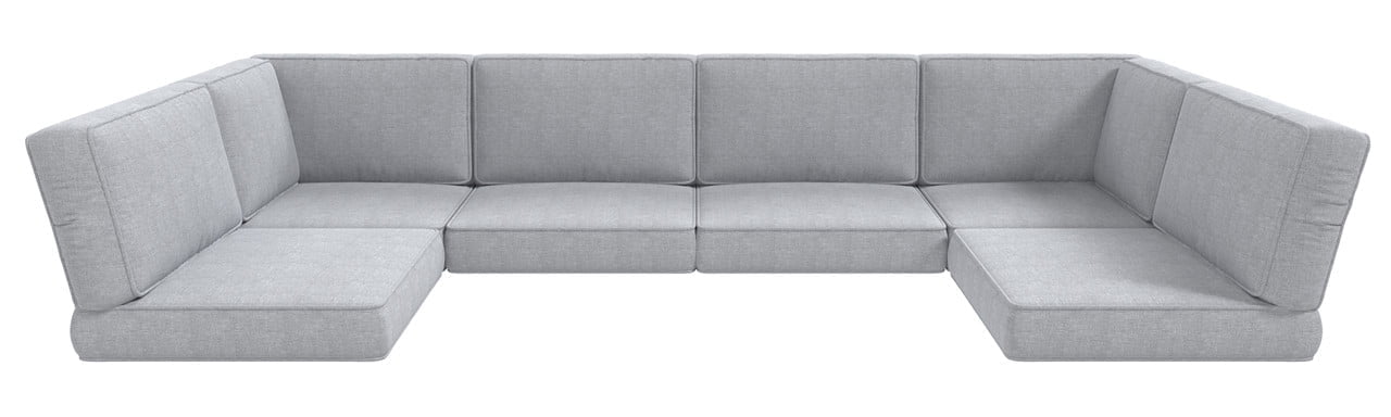 LayinSun Outdoor Furniture Replacement Cushions for 6 Seat Patio Rattan Wicker Sectional Conversation Sofa Set, 14-Piece Cushions Set