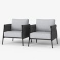 thumbnail image 1 of LayinSun Outdoor Patio Woven Rope Chairs, 2-Person Deep Seating Modern Armchairs 2-Seat for Outside, 1 of 8