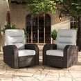 thumbnail image 1 of LayinSun Oversized Wicker Outdoor Swivel Glider Recliner with Adjustable Backrest & Footrest, Patio Reclining Lounge Chair - Set of 2, 1 of 7