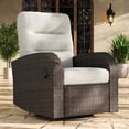 thumbnail image 1 of LayinSun Oversized Wicker Outdoor Swivel Glider Recliner with Adjustable Backrest & Footrest, Patio Reclining Lounge Chair, 1 of 7