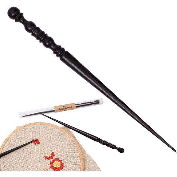 Laying Tool for Needlepoint Wooden Quilting Thread Guide Handheld Pressing for Studio Home Traveling,1*pcs Sewing Tailors Awl