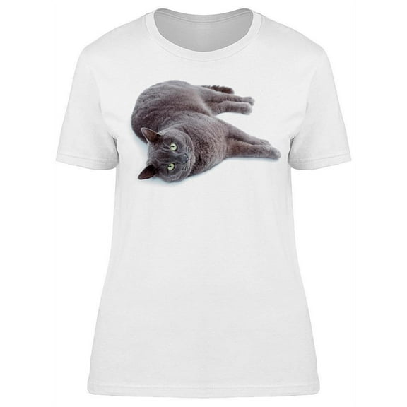 Laying Watchful Maltese Cat T-Shirt Women -Image by Shutterstock, Female Small