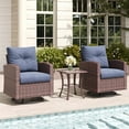 thumbnail image 1 of Layinsun 3 Pieces Patio Furniture Set with Swivel Chairs, Rattan Wicker Rocking Glide Chairs with Ottomans Conversation Set, 1 of 8