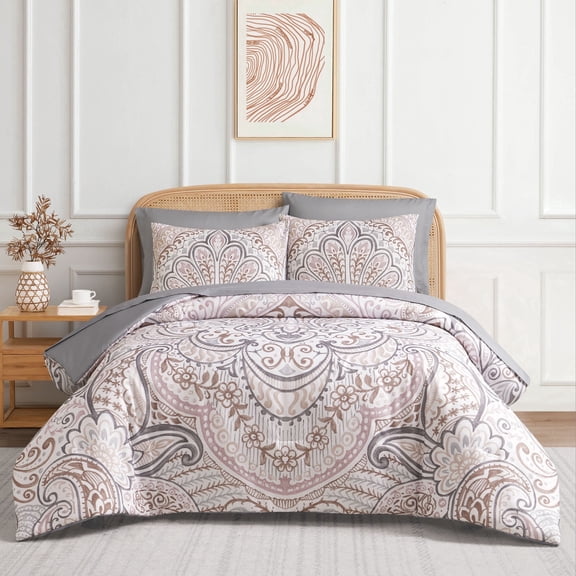 Layla 5-Piece Bed in a Bag, Blush, Twin