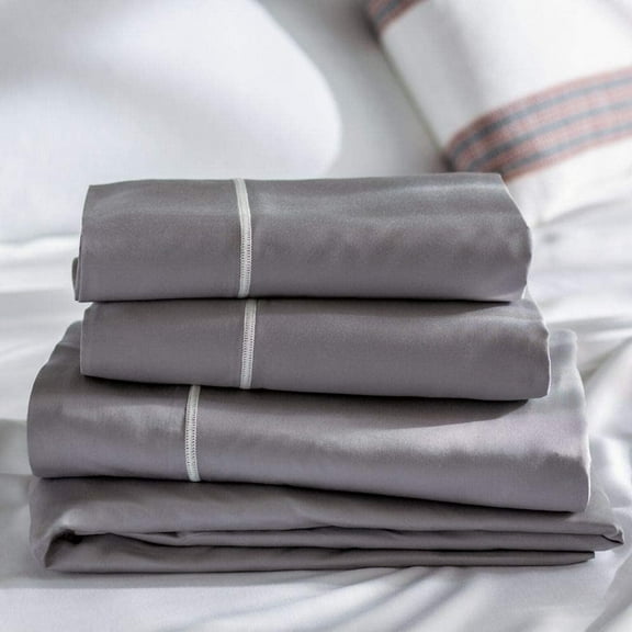 Layla Bamboo Bed Sheets | Breathable with Temperature Control | (Gray, Queen)
