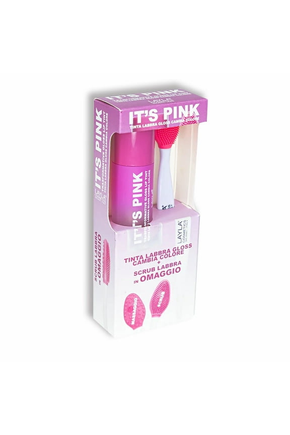 Its Pink Transformative Lip Gloss and Scrubber