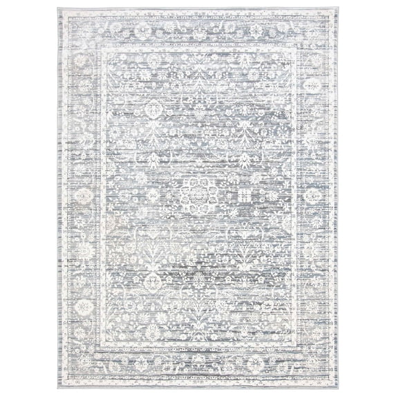 Layla Cream, Grey Polypropylene Rug 3'11" x 5'11"