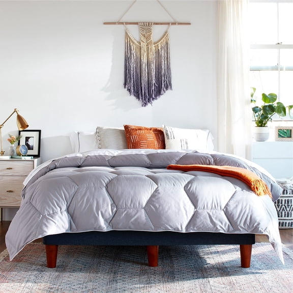 Layla Down Alternative Comforter | All Season Duvet | Premium Luxury Cotton Hexagon Pattern (White, King/Cal King)