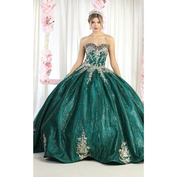Women's Layla K Sweet 16 Birthday Party Dress Hunter Green Gold Style LK179 Ball Gown And 12 HUNTER GREEN/GOLD