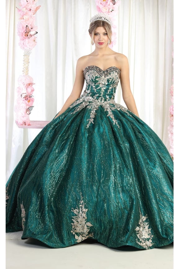 Women's Layla K Sweet 16 Birthday Party Dress Hunter Green Gold Style LK179 Ball Gown And 18 HUNTER GREEN/GOLD