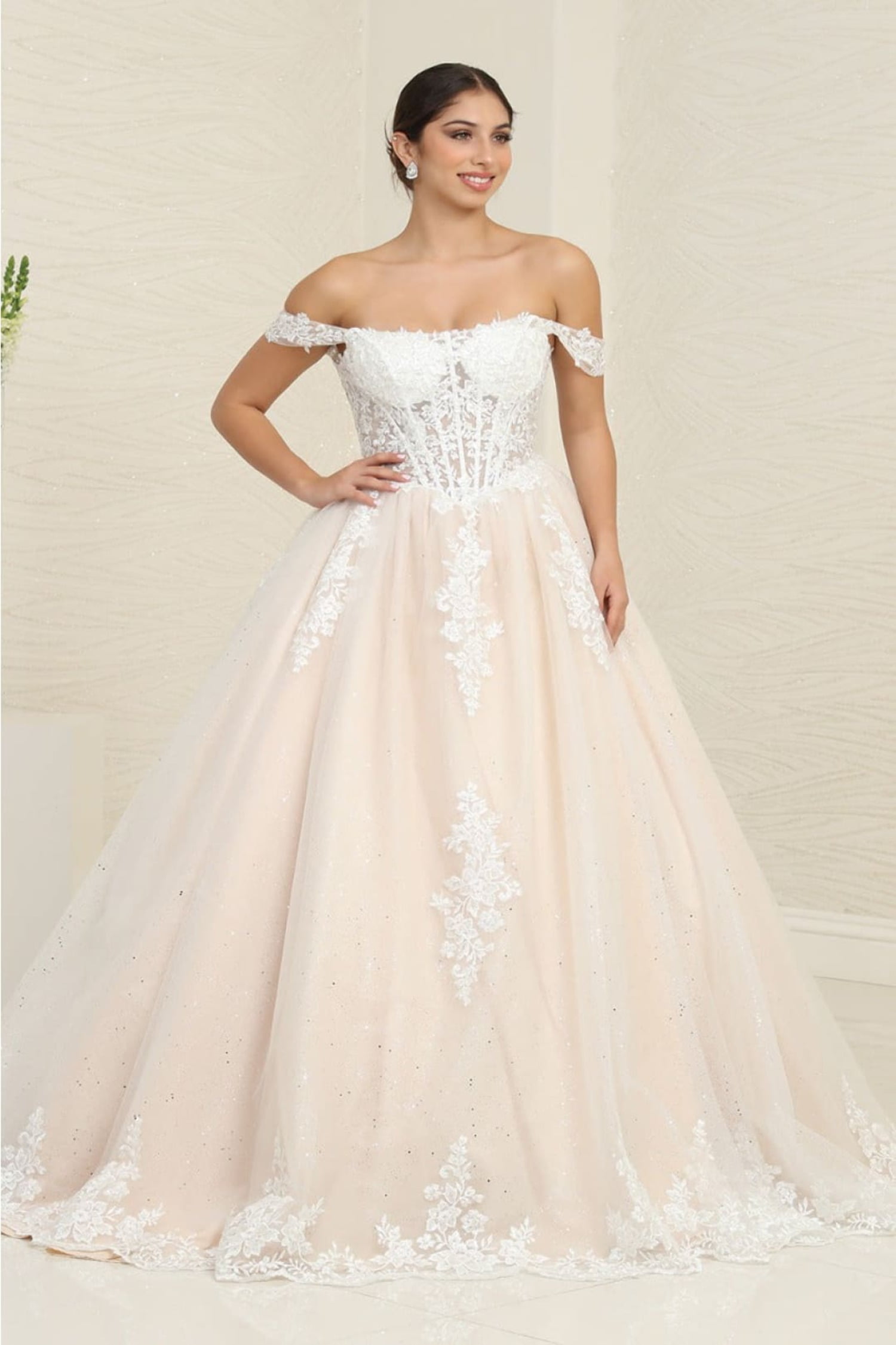 tiana corset satin dress in ivory Satin Corset A-line Wedding Dress Tiana main image 1