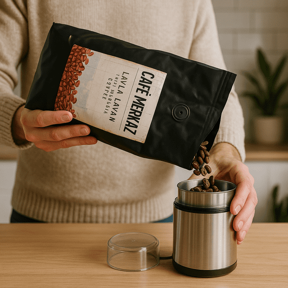 Cafe Merkaz Layla Lavan Whole Bean Coffee, Naturally Caffeinated, Guatemala, Very Dark Roast, 1 Count