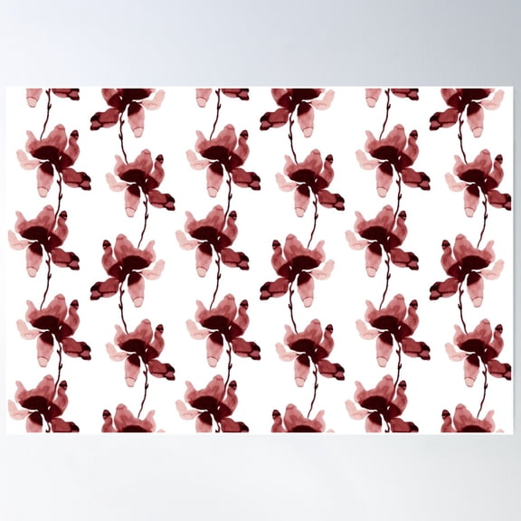 Layla – Maroon On White Poster Wall Art, Modern Wall Decor For Living Room Bedroom, 16x24 UNFRAMED