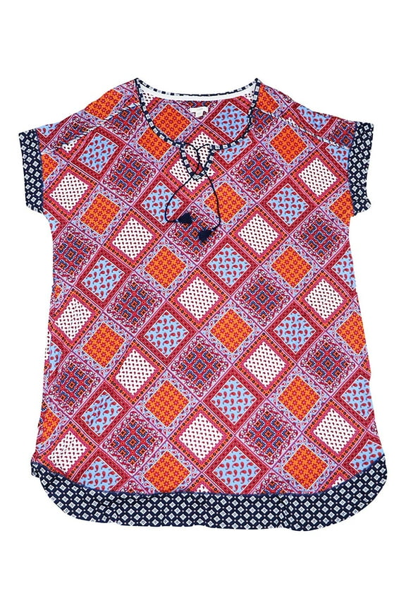 Plus Size Contrast-Print keyhole Sleepshirt Size 3X