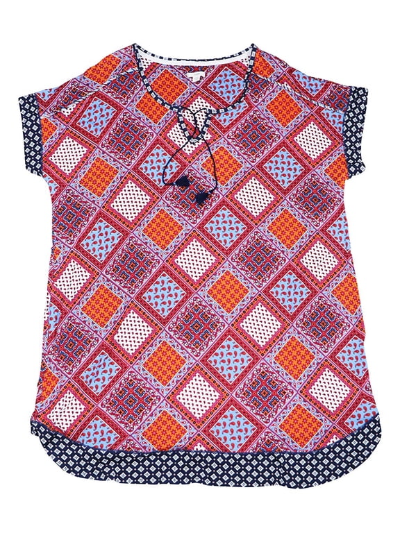Plus Size Contrast-Print keyhole Sleepshirt Size 3X