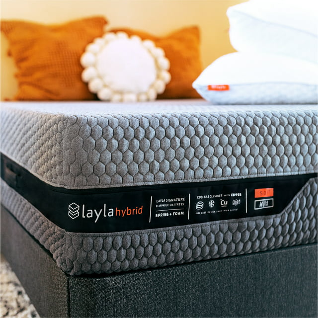 Layla Sleep Hybrid Foam Mattress | Flippable to a Soft or Firm Side (Queen)