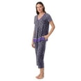 thumbnail image 1 of Layla Women's Sleepwear 2-Piece Knit Short Sleeve Top and Pant Pajama Set, Sizes XS-4X, 1 of 6