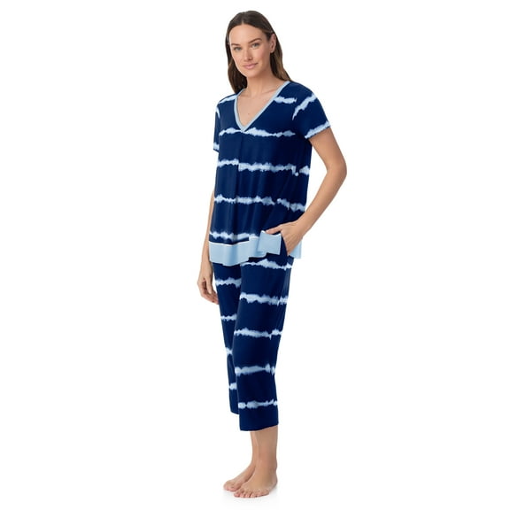 Layla Women's Sleepwear 2-Piece Knit Short Sleeve Top and Pant Pajama Set, Sizes XS-4X