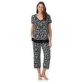 thumbnail image 1 of Layla Women's Sleepwear 2-Piece Knit Short Sleeve Top and Pant Pajama Set, Sizes XS-4X, 1 of 6