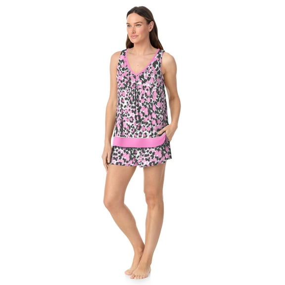 Layla Women's Sleepwear 2-Piece Knit Tank and Shorty Boxer Pajama Set, XS-4X